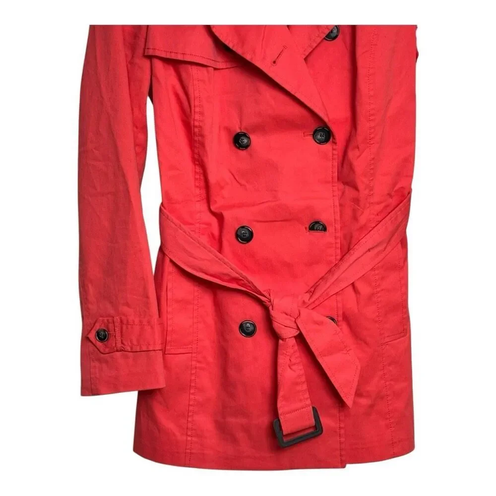 Zara basic coral trench coat with belt #trenchcoat large‎ - Picture 4 of 8